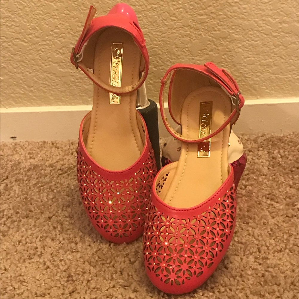 Sparkling Coral Ballerina Shoes